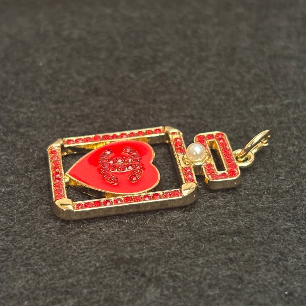 Authentic Chanel Replacement Zipper Pull, Red Rhinestone Perfume Bottle - Picture 3 of 5